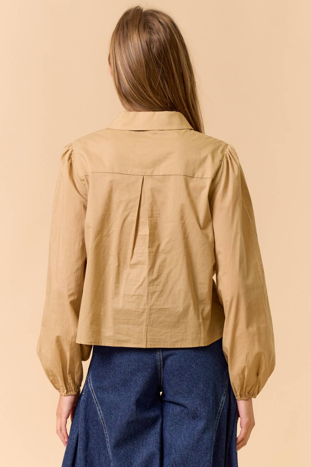 Puff Sleeve Button-Down Shirt