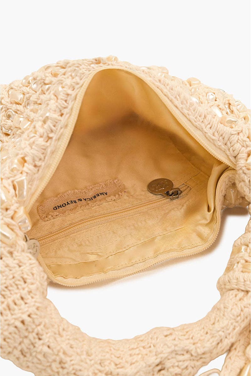 Crochet Shell Beaded Purse