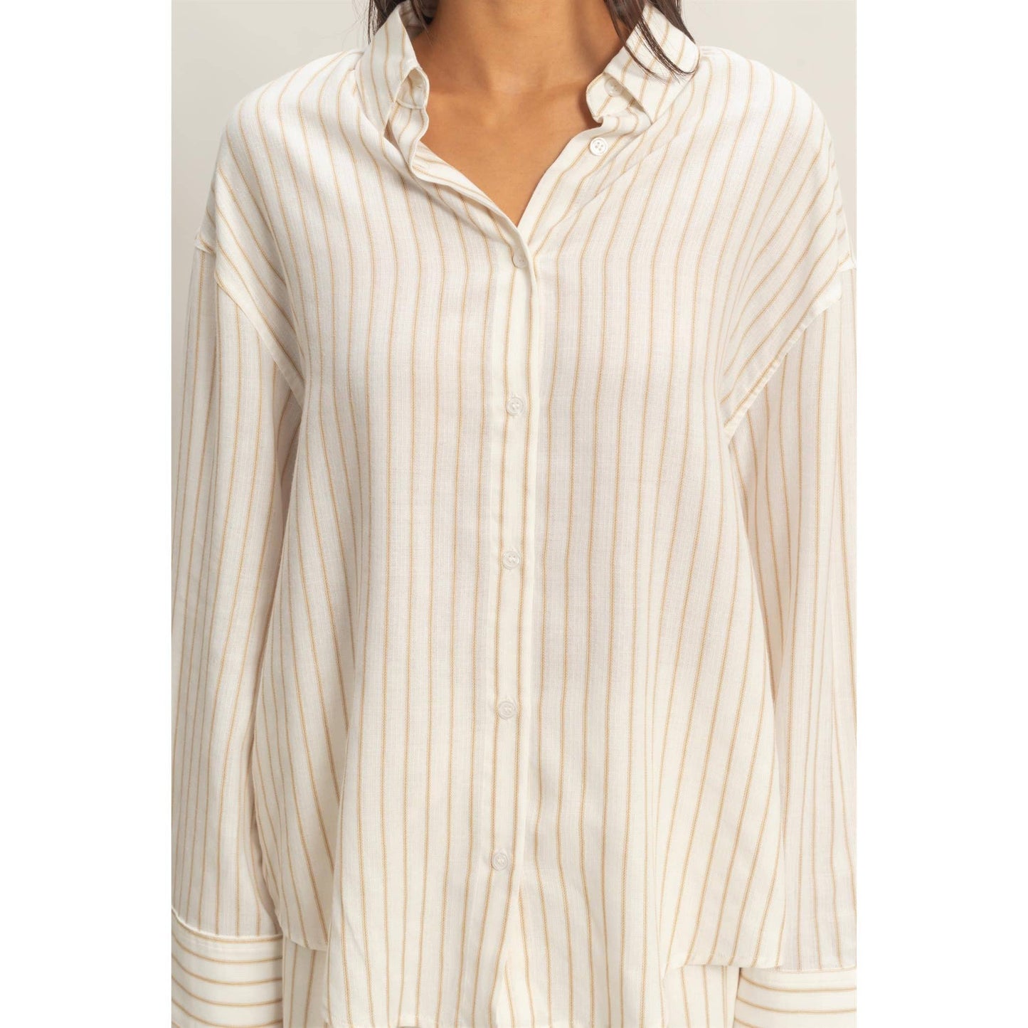 Striped Button-Up Shirt - Set