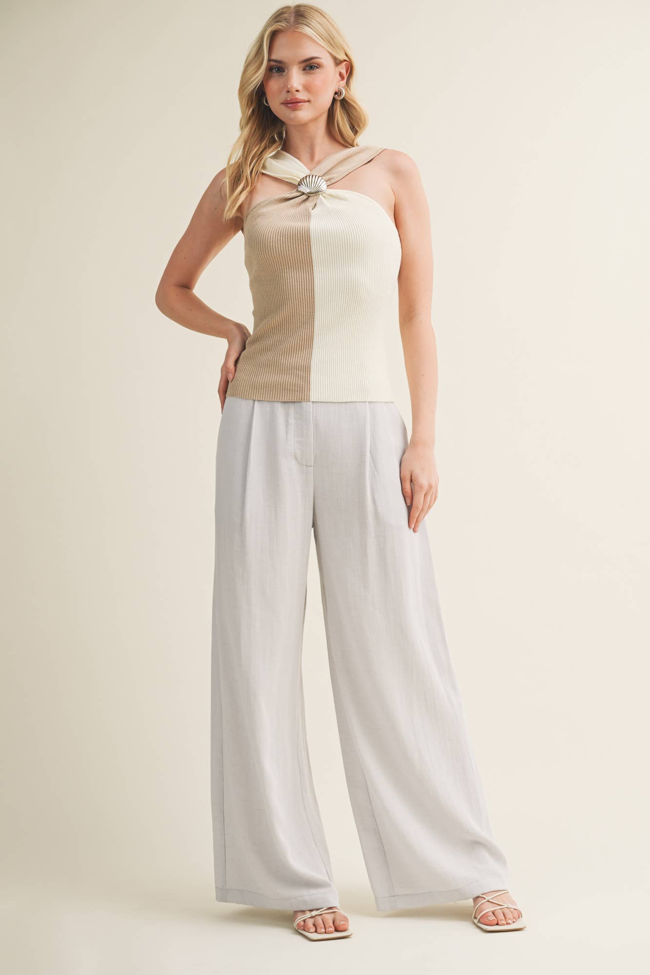 Seashell Twisted Halter Top