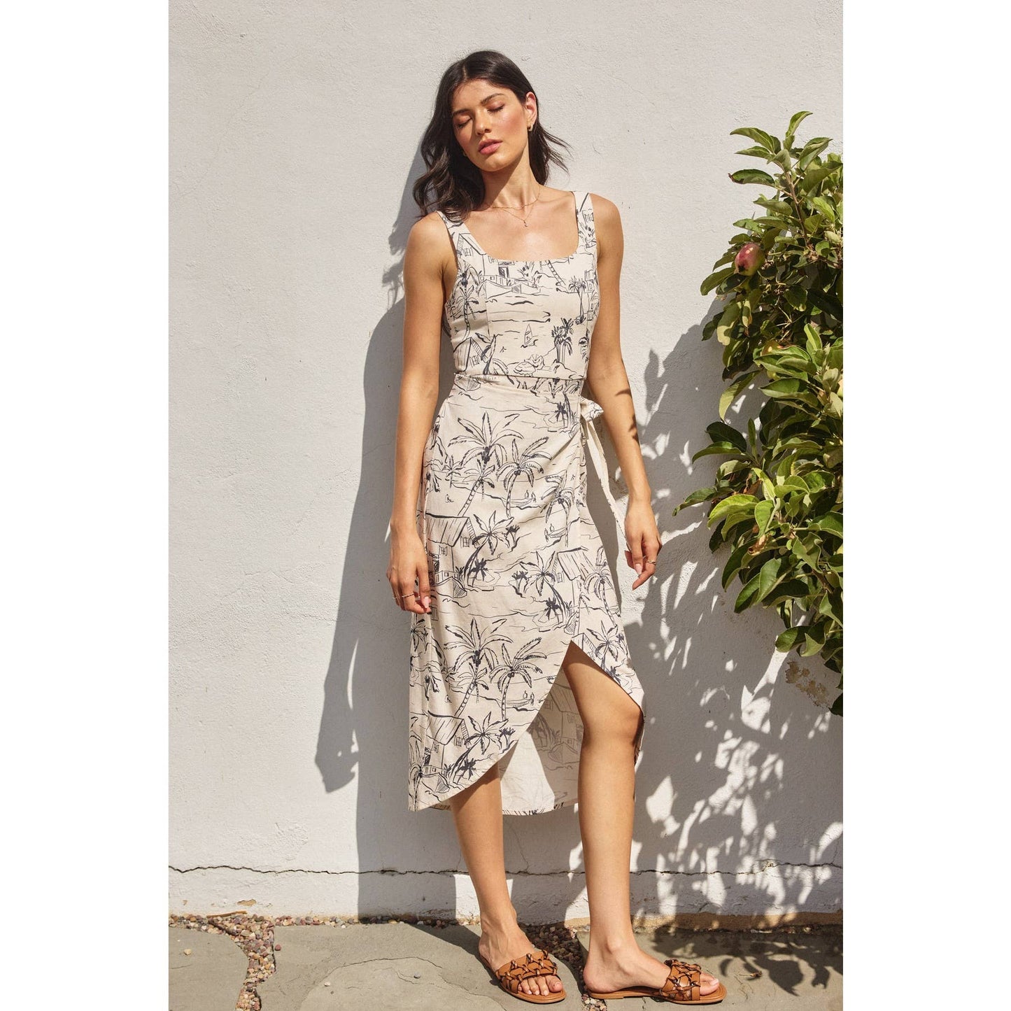 Sail Away With Me Midi Wrap Dress