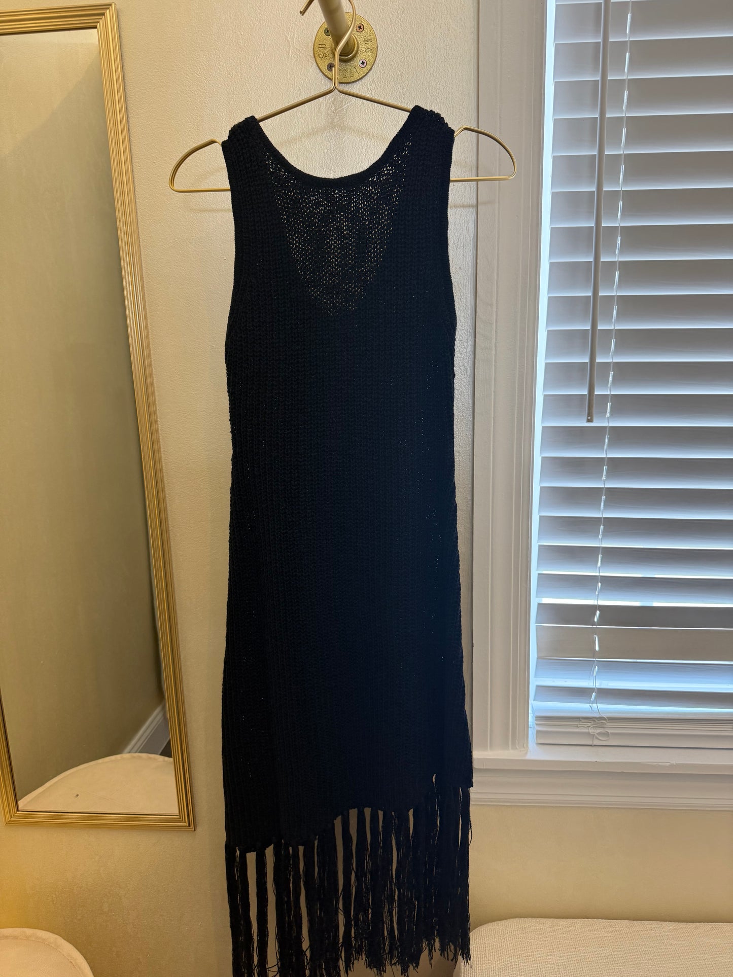 Black Hem Fringe Dress