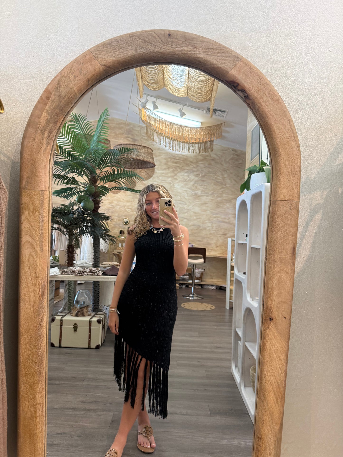 Black Hem Fringe Dress