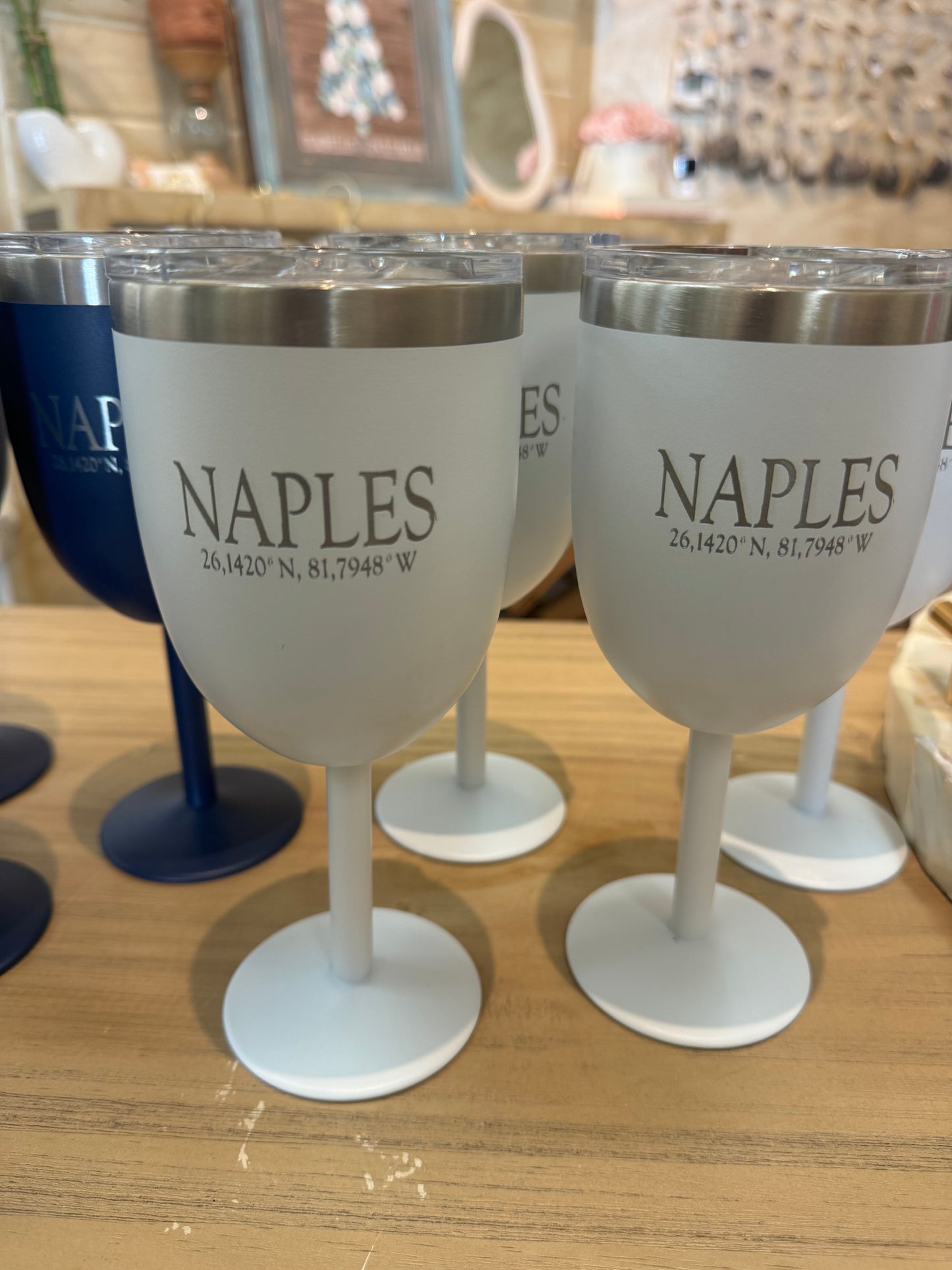 Naples Beach Stem Wine Tumbler