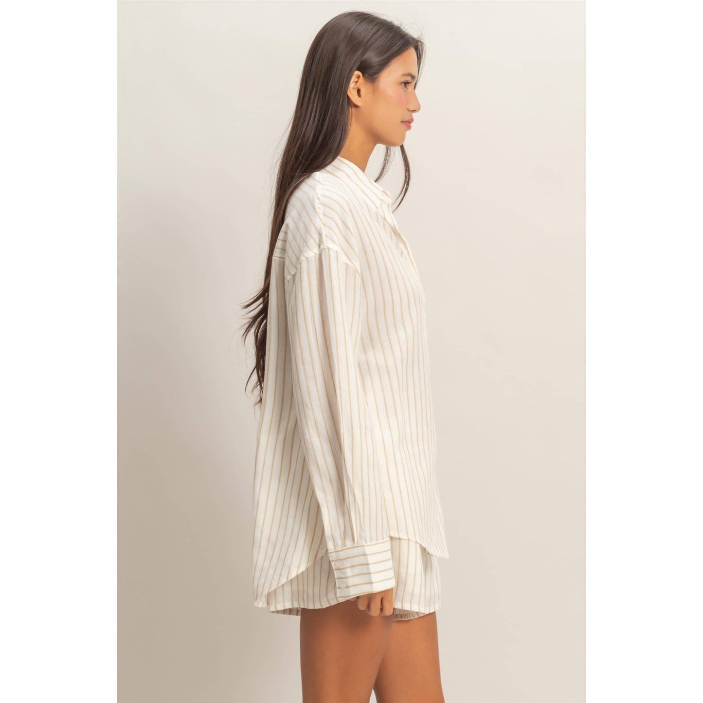 Striped Button-Up Shirt - Set