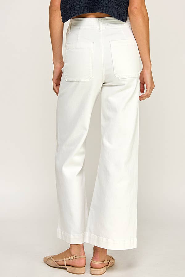 FLAP POCKET WIDE LEG JEANS
