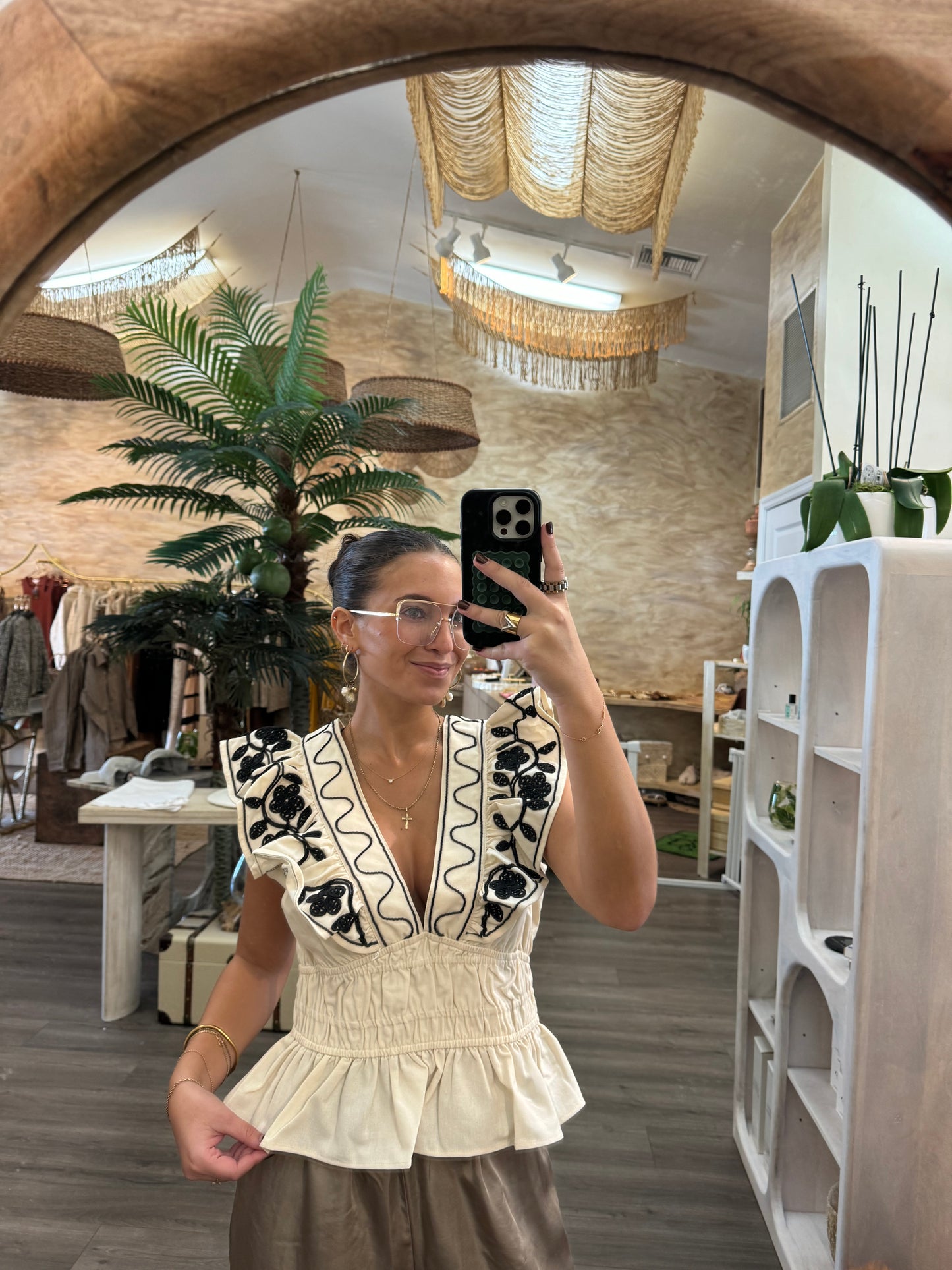 Ruffle Shoulder Top