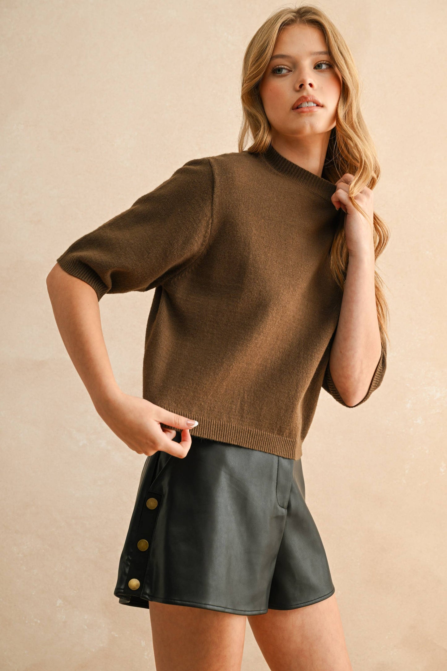 Short Sleeve Sweater Top
