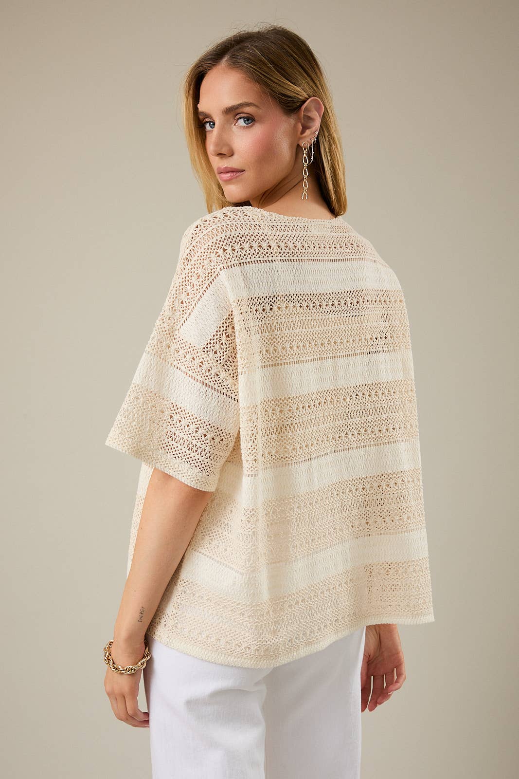 CROCHET KNIT CAMI INSERTED TOP