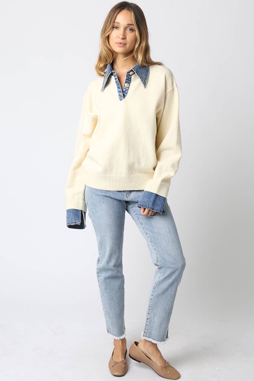 Emily Contrast Knit Top