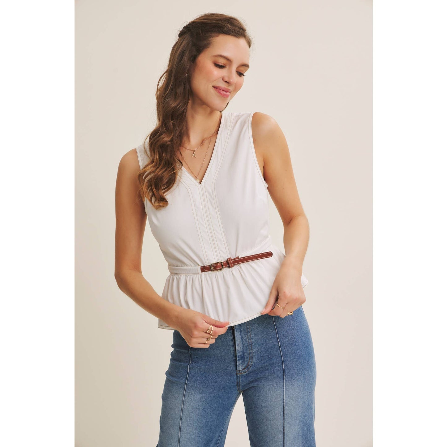 CAMERON BELTED COTTON TOP