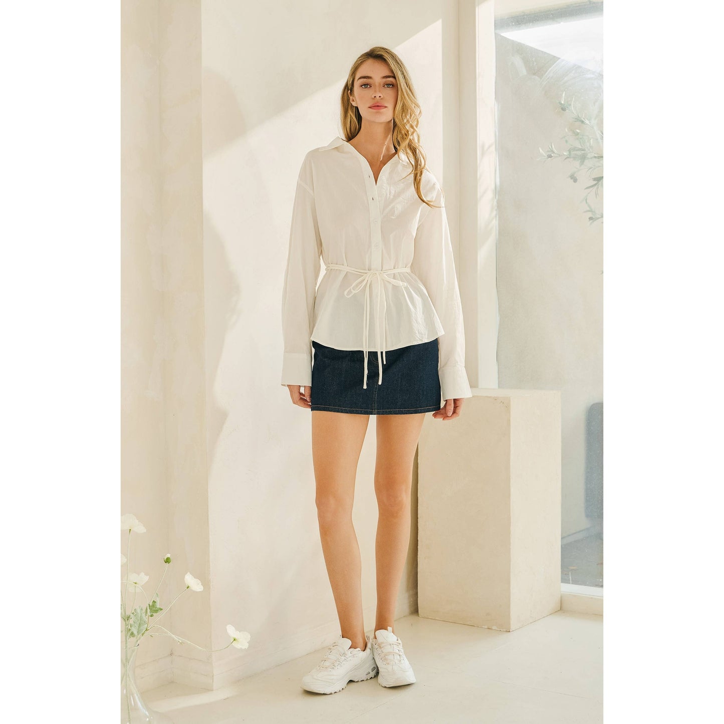 Olivia Tie-waist shirt