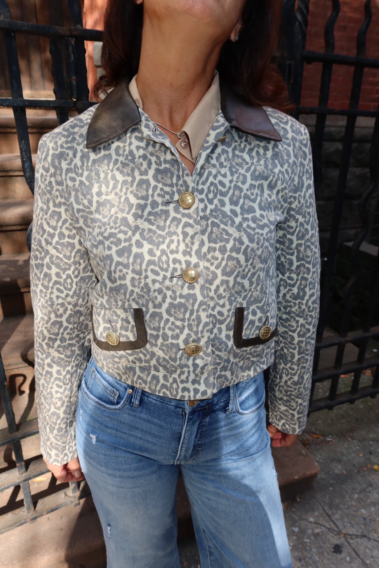Leopard Button-Down Jacket