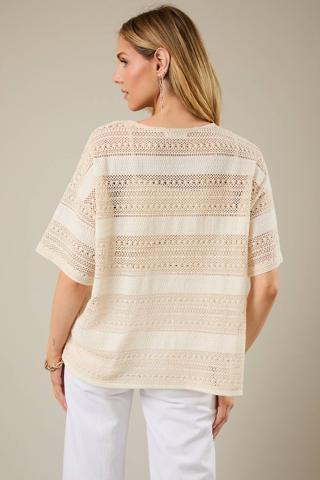 CROCHET KNIT CAMI INSERTED TOP