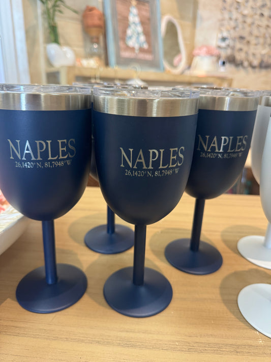 Naples Beach Stem Wine Tumbler