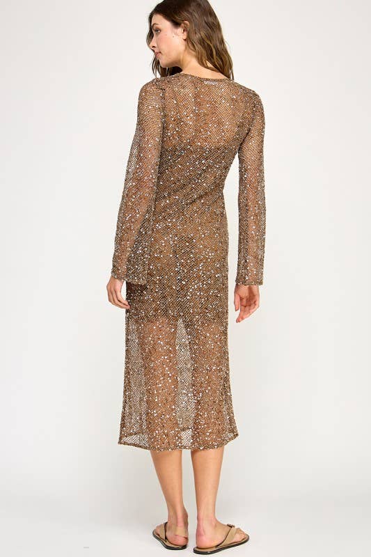 Maldives Sequin Midi Dress