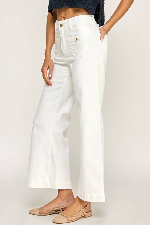FLAP POCKET WIDE LEG JEANS