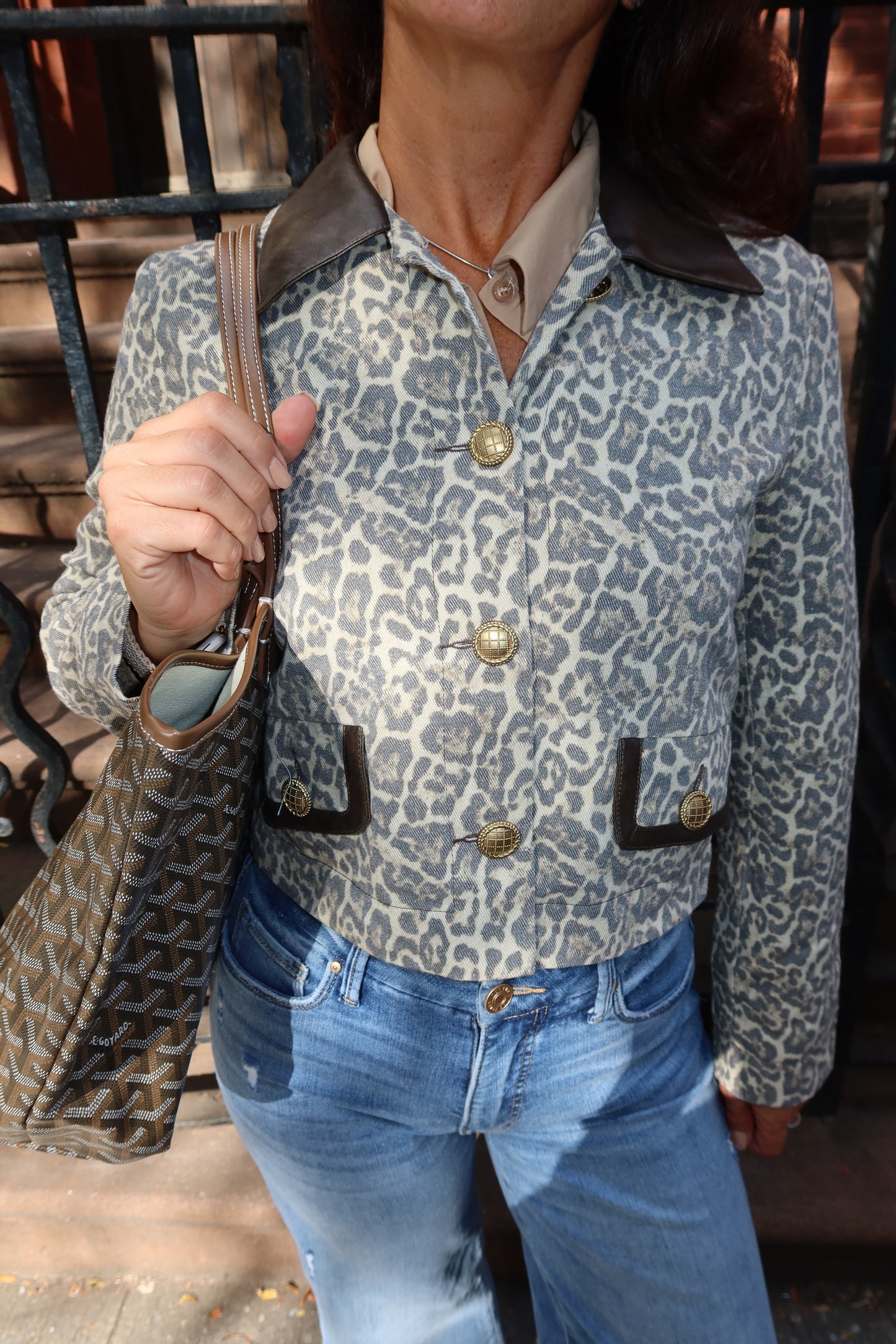 Leopard Button-Down Jacket