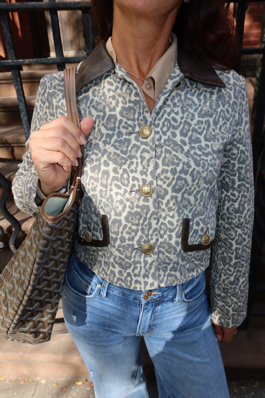 Leopard Button-Down Jacket