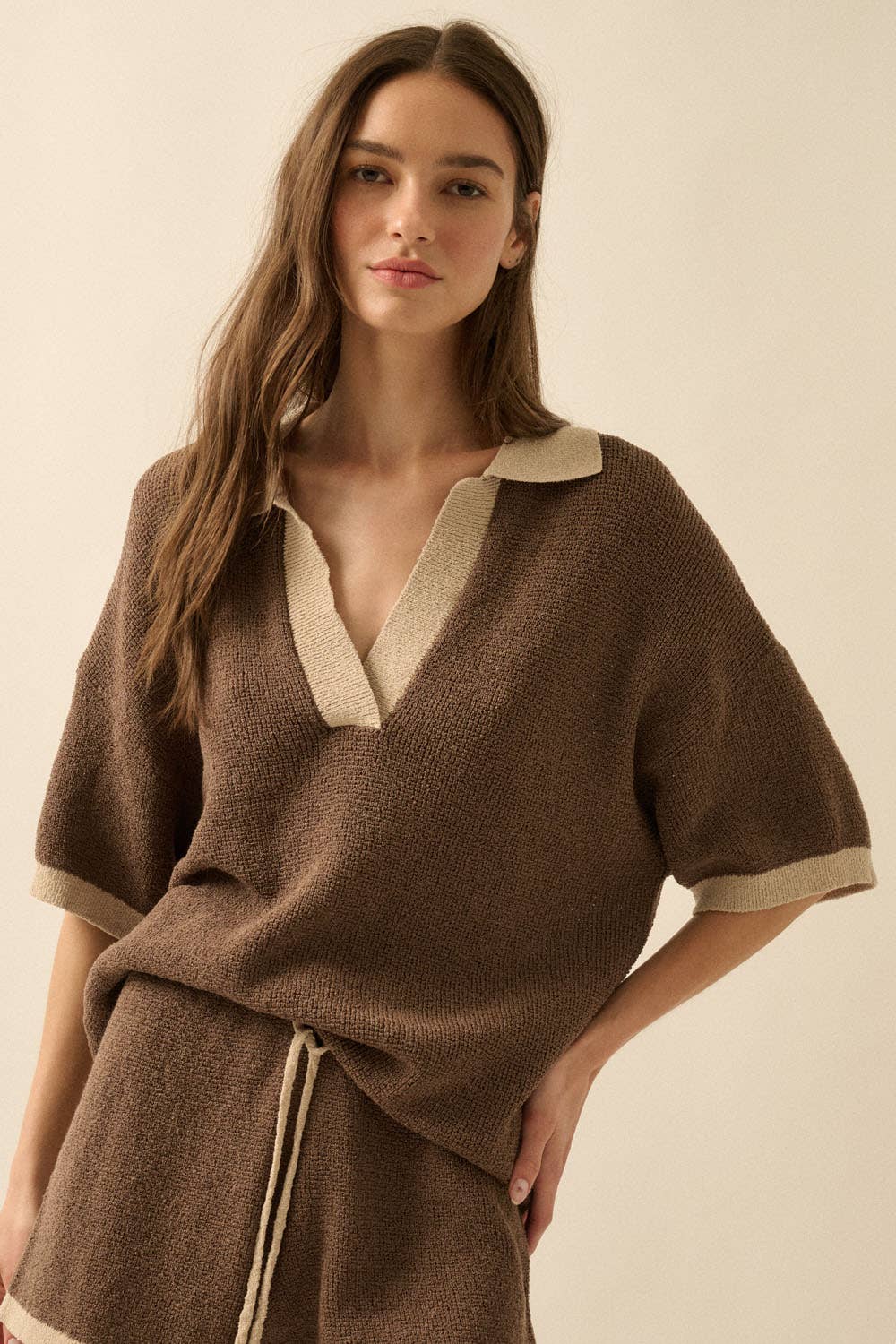 Polo Sweater - Two Tone