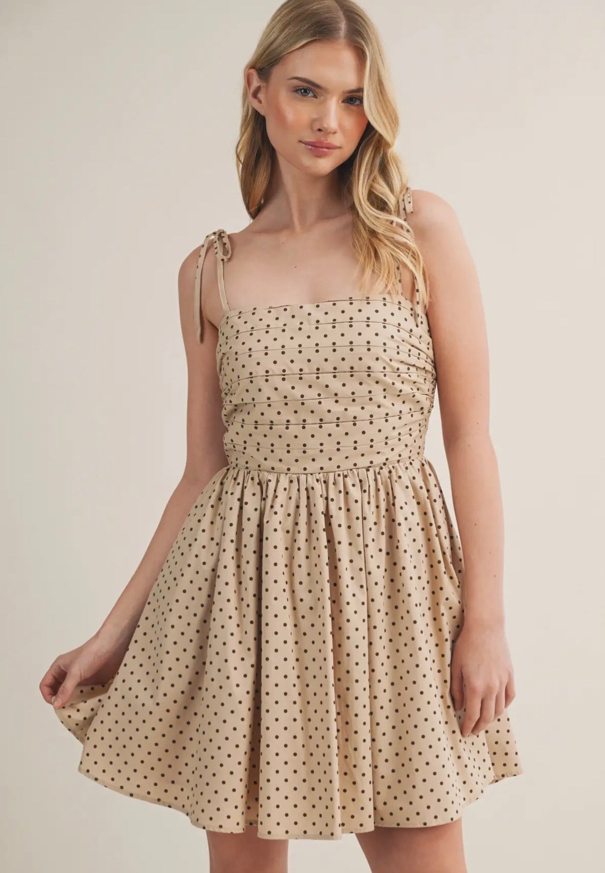 Mocha Polka Dot Dress
