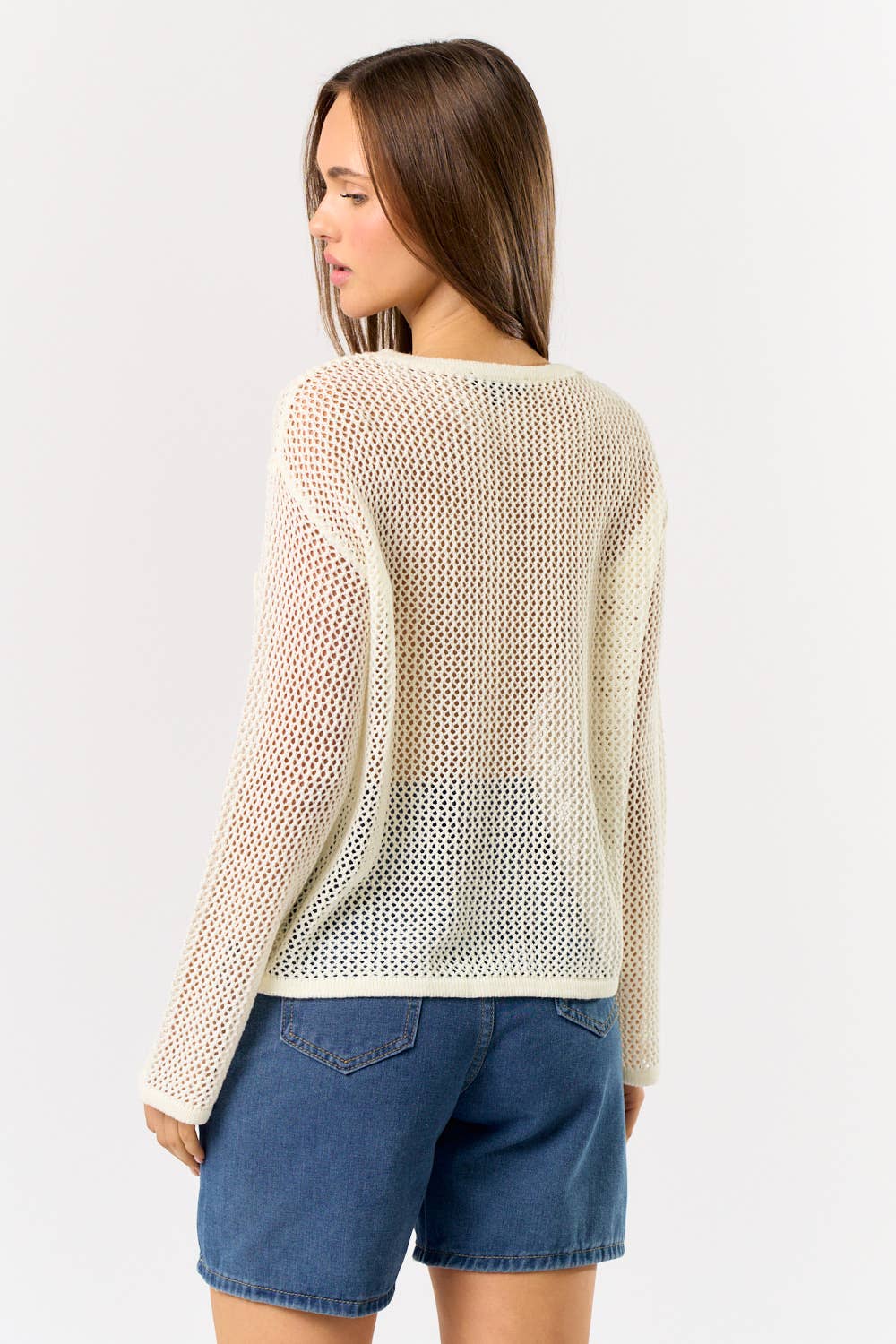 STARFISH CROCHET LONG SLEEVE TOP