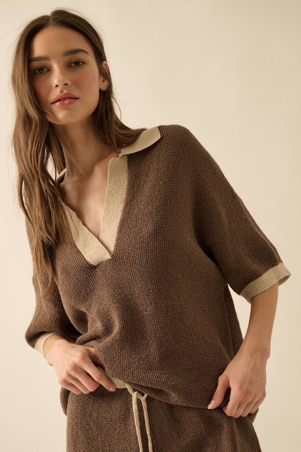 Polo Sweater - Two Tone