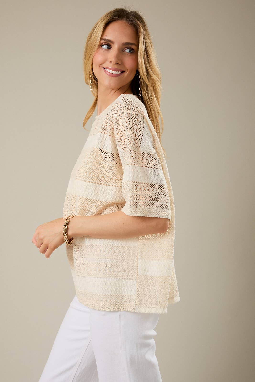 CROCHET KNIT CAMI INSERTED TOP