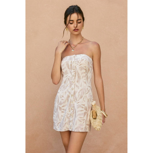 Sand Dune Strapless Mini Dress