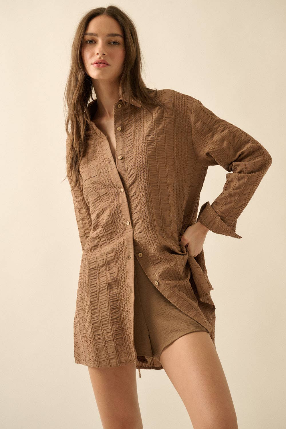 Coconut Button-Up Shirt Romper