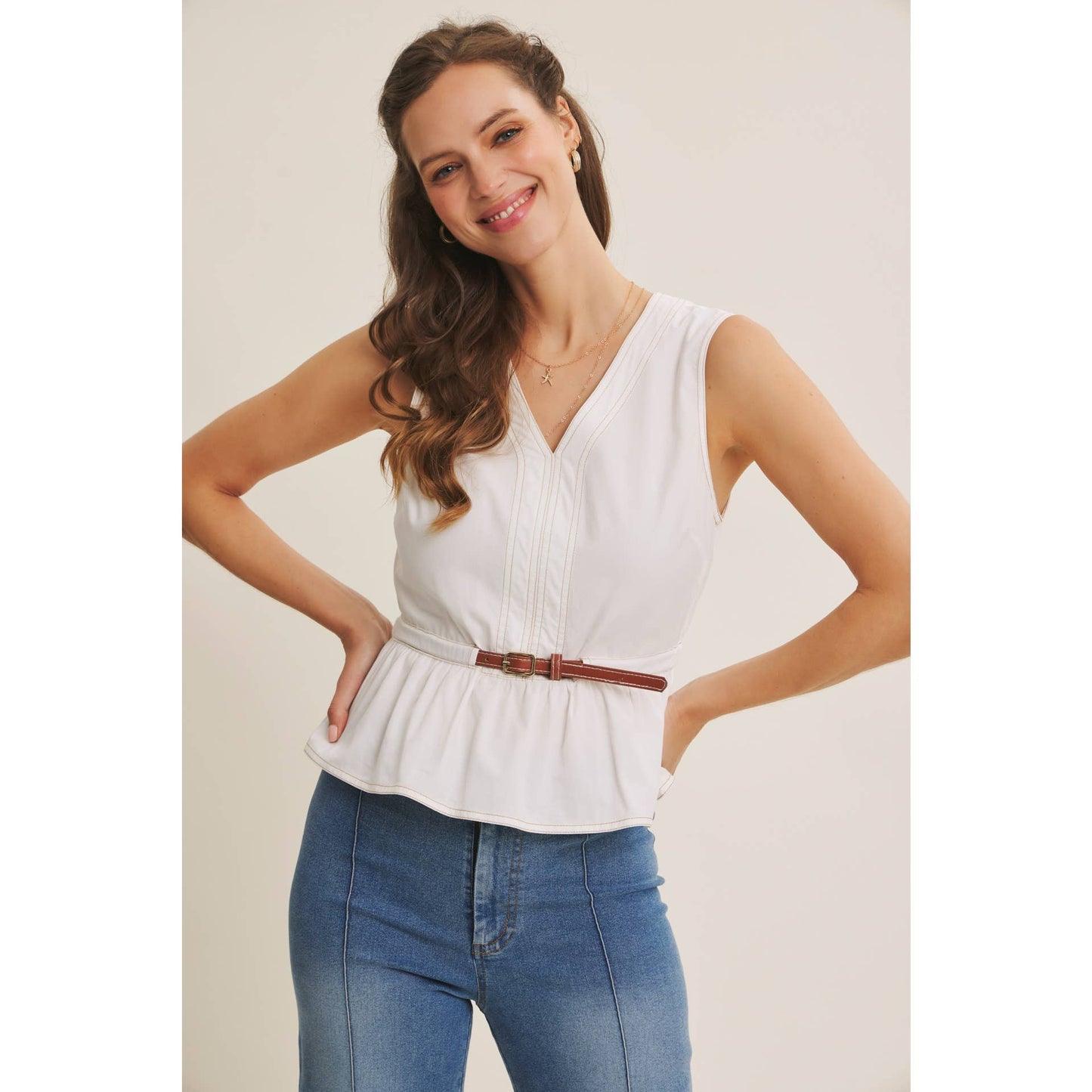 CAMERON BELTED COTTON TOP