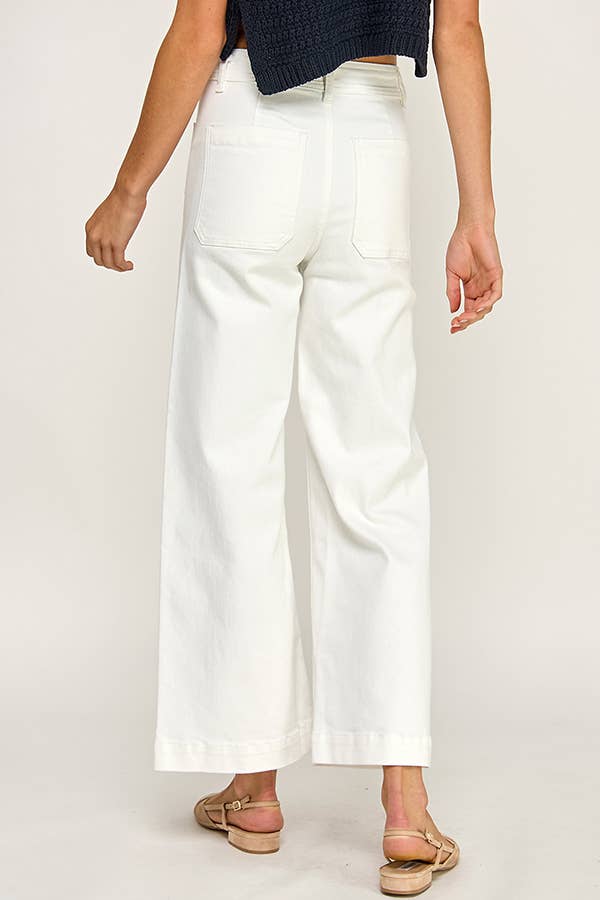 FLAP POCKET WIDE LEG JEANS