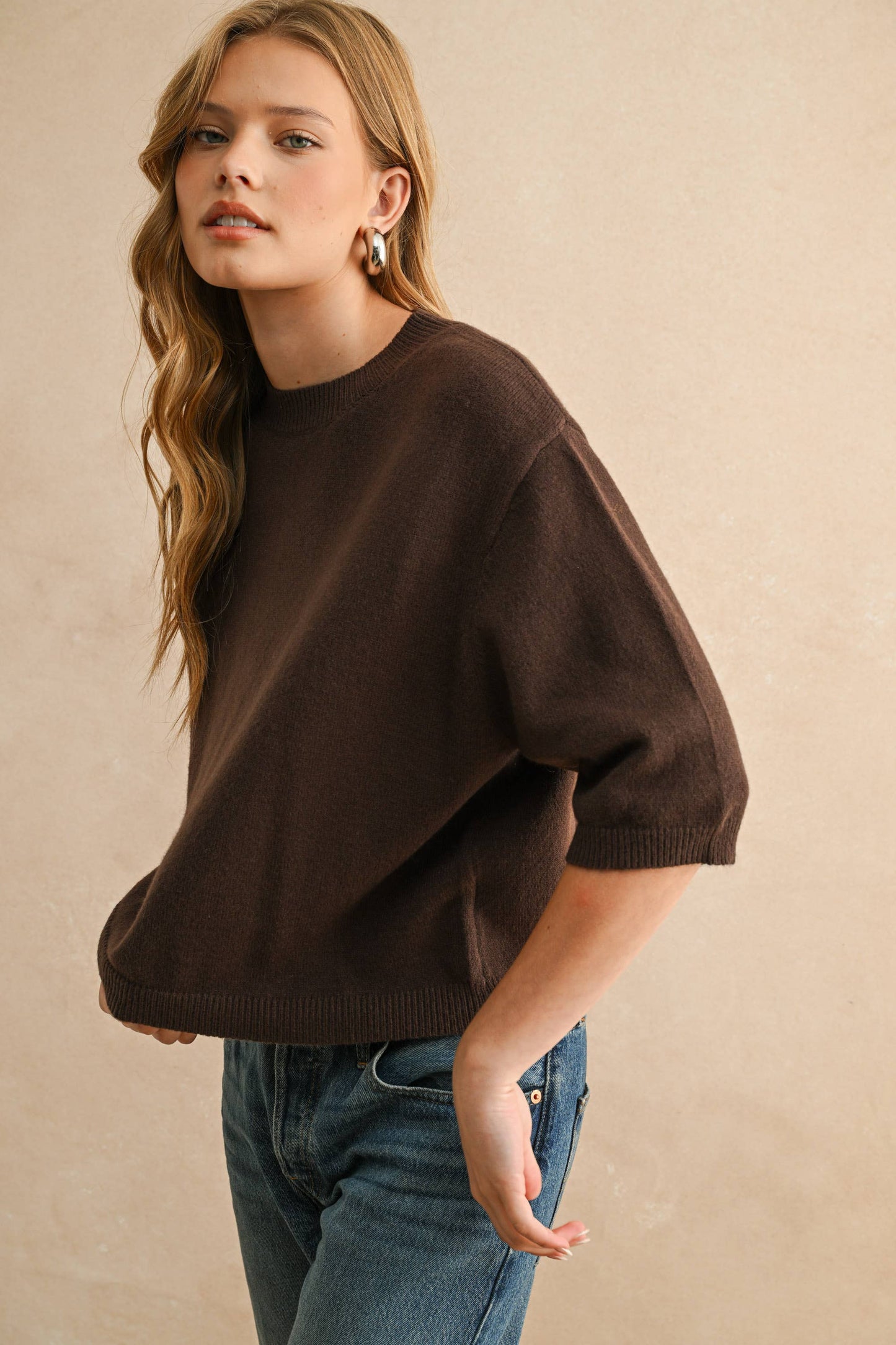 Short Sleeve Sweater Top