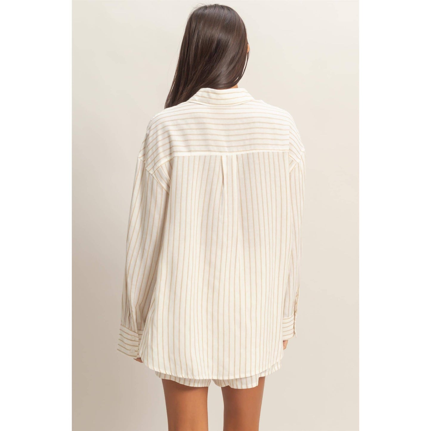 Striped Button-Up Shirt - Set