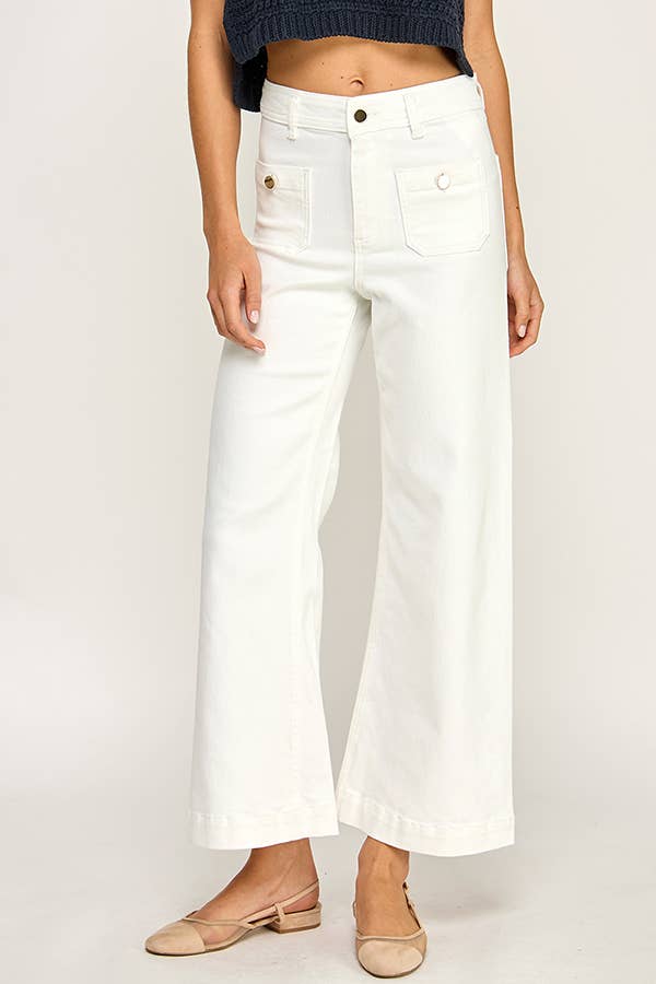 FLAP POCKET WIDE LEG JEANS
