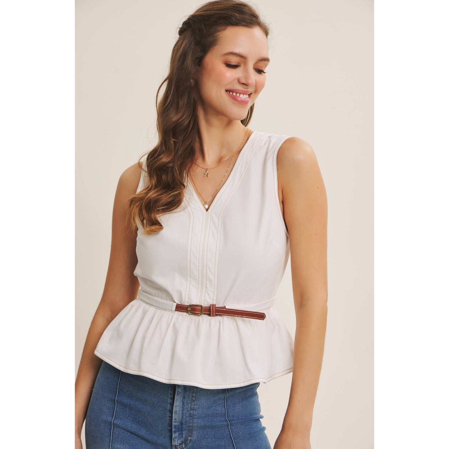 CAMERON BELTED COTTON TOP