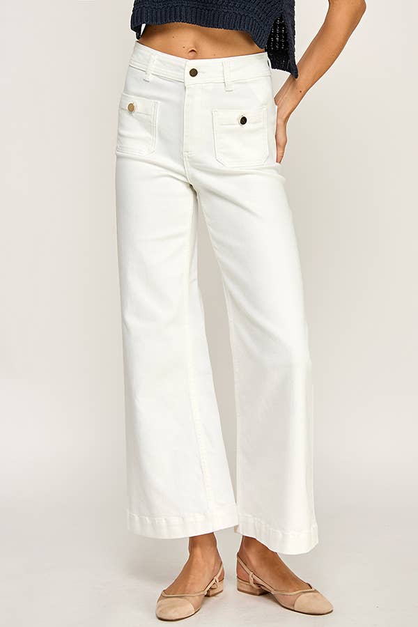 FLAP POCKET WIDE LEG JEANS
