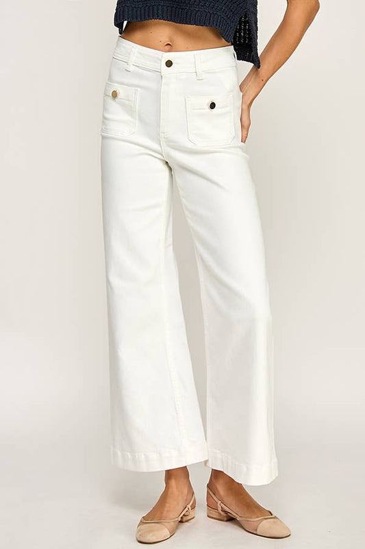 FLAP POCKET WIDE LEG JEANS
